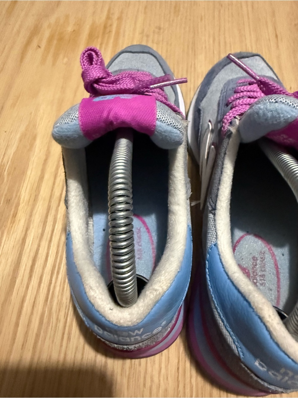 New Balance Women's Gray Sneakers with Pink and Light Blue Accents - Picture 5 of 9